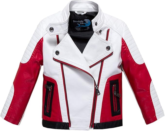 Boys PU Leather Jacket Unisex Kids