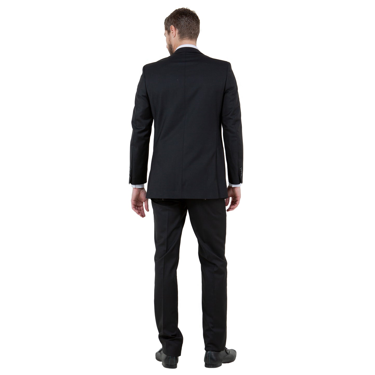 Black Solid 2-PC Slim Fit Performance Stretch Suits