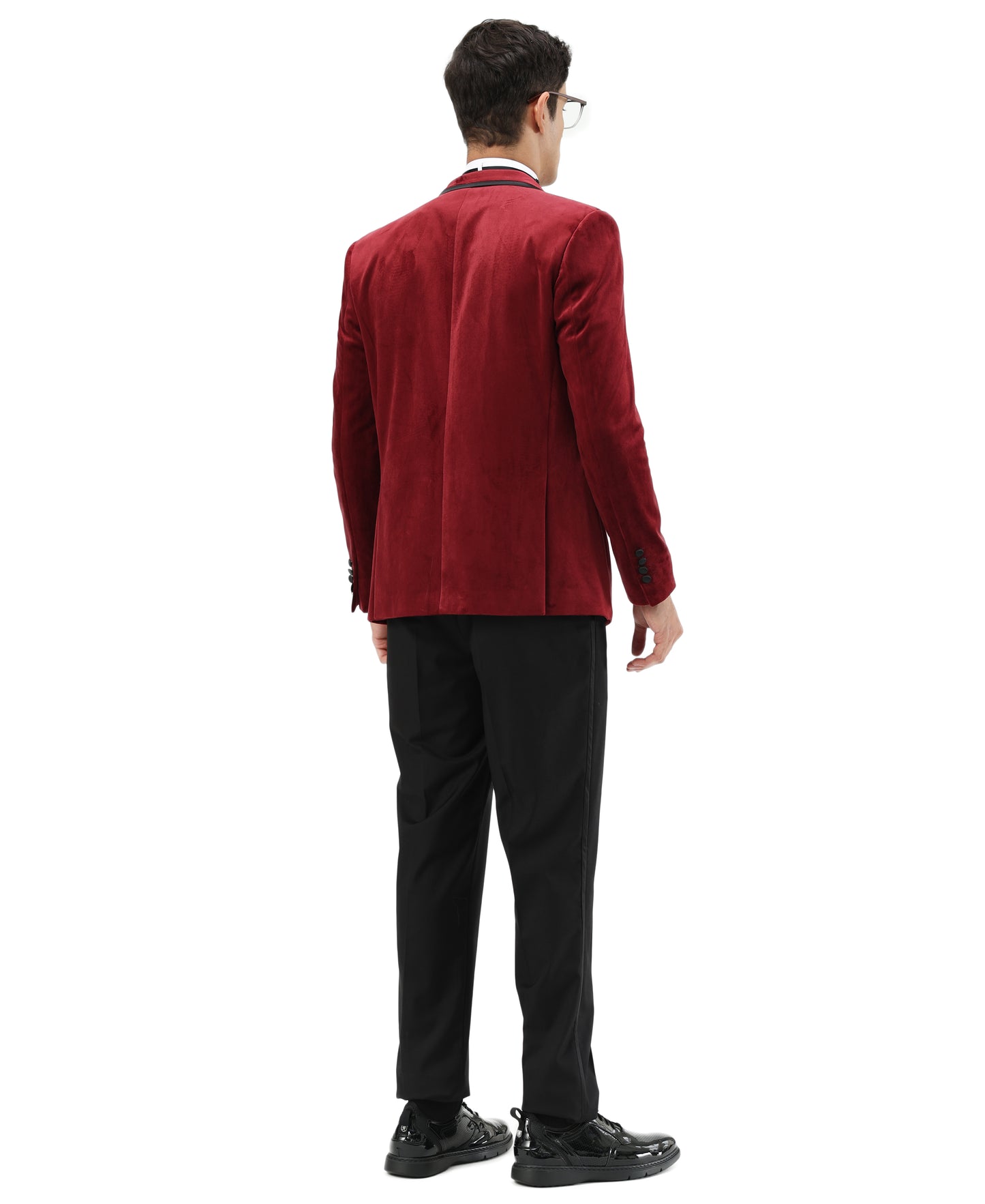 Men's Hybrid Fit Velvet Sport Coat w/ Satin Peak Lapel