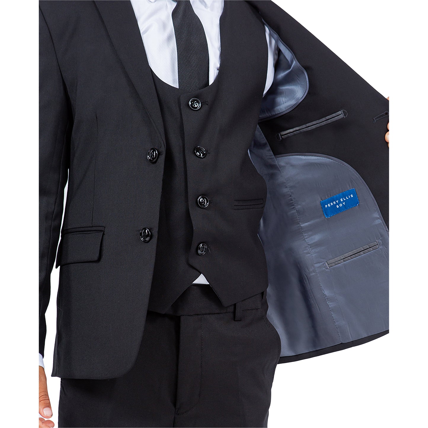 Perry Ellis Boy's 5pc Solid Suit