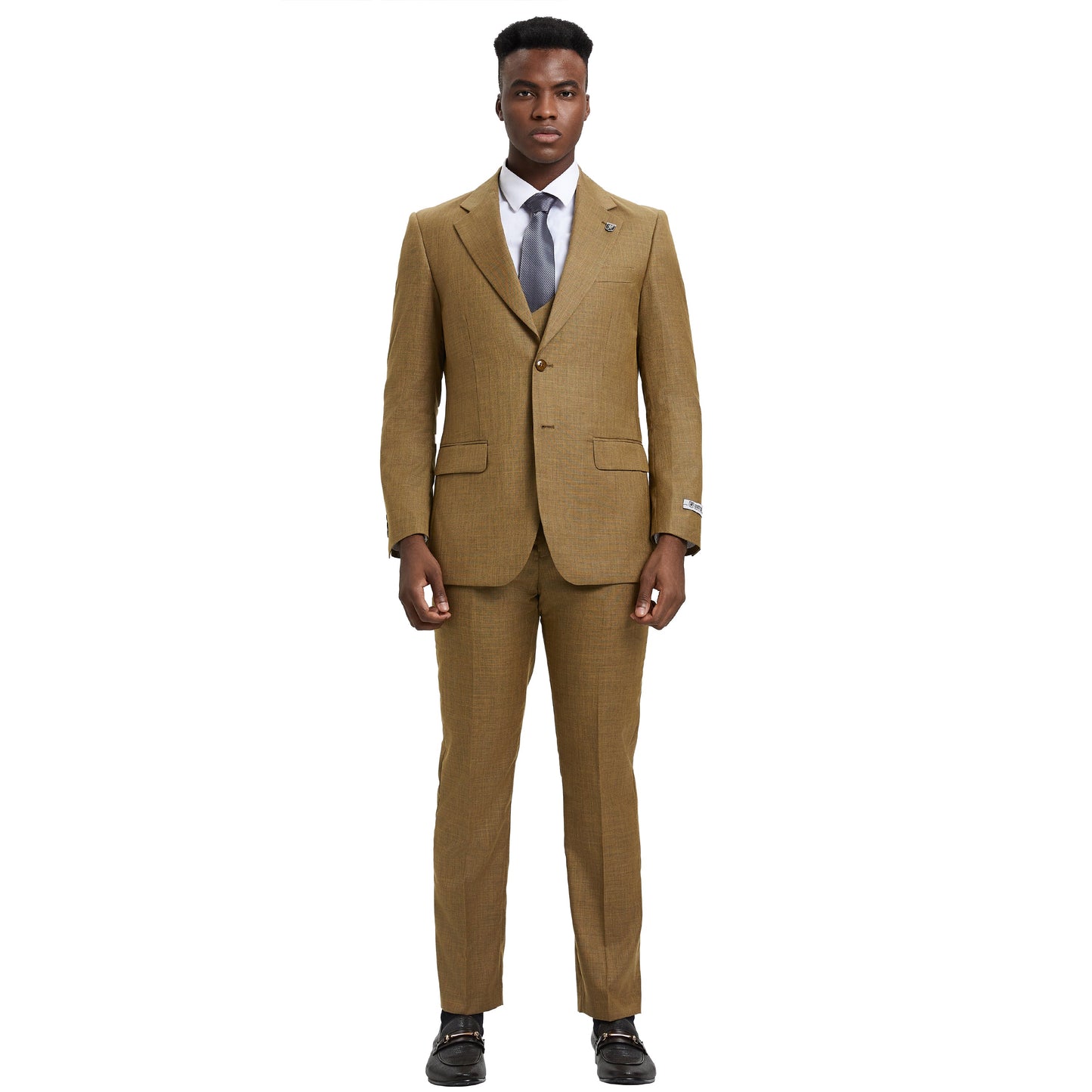 Men's Stacy Adams Sharkskin 3-Piece Suit