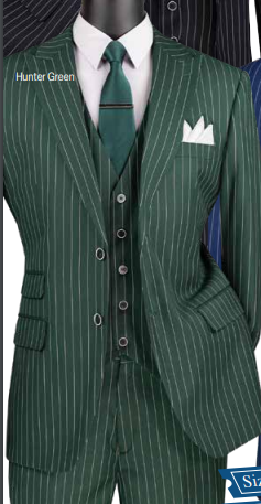 Vinci Executive 3pcs Suit V2RS-9 Pin Stripe