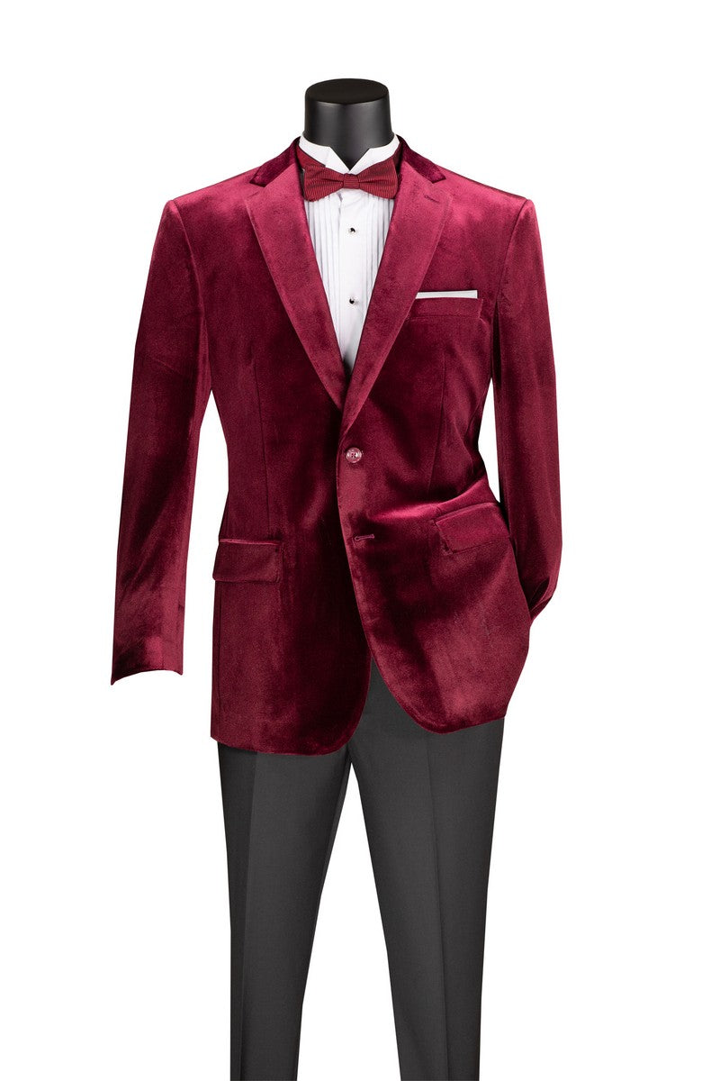 Mens Velvet Blazer Jacket Holiday Sport Coat Vinci B-27