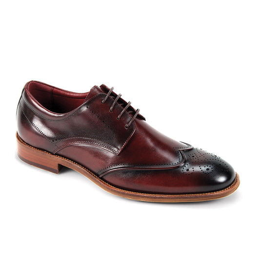 Genuine Leather Wine Burgundy Oxfords Lace up Dress shoes for men