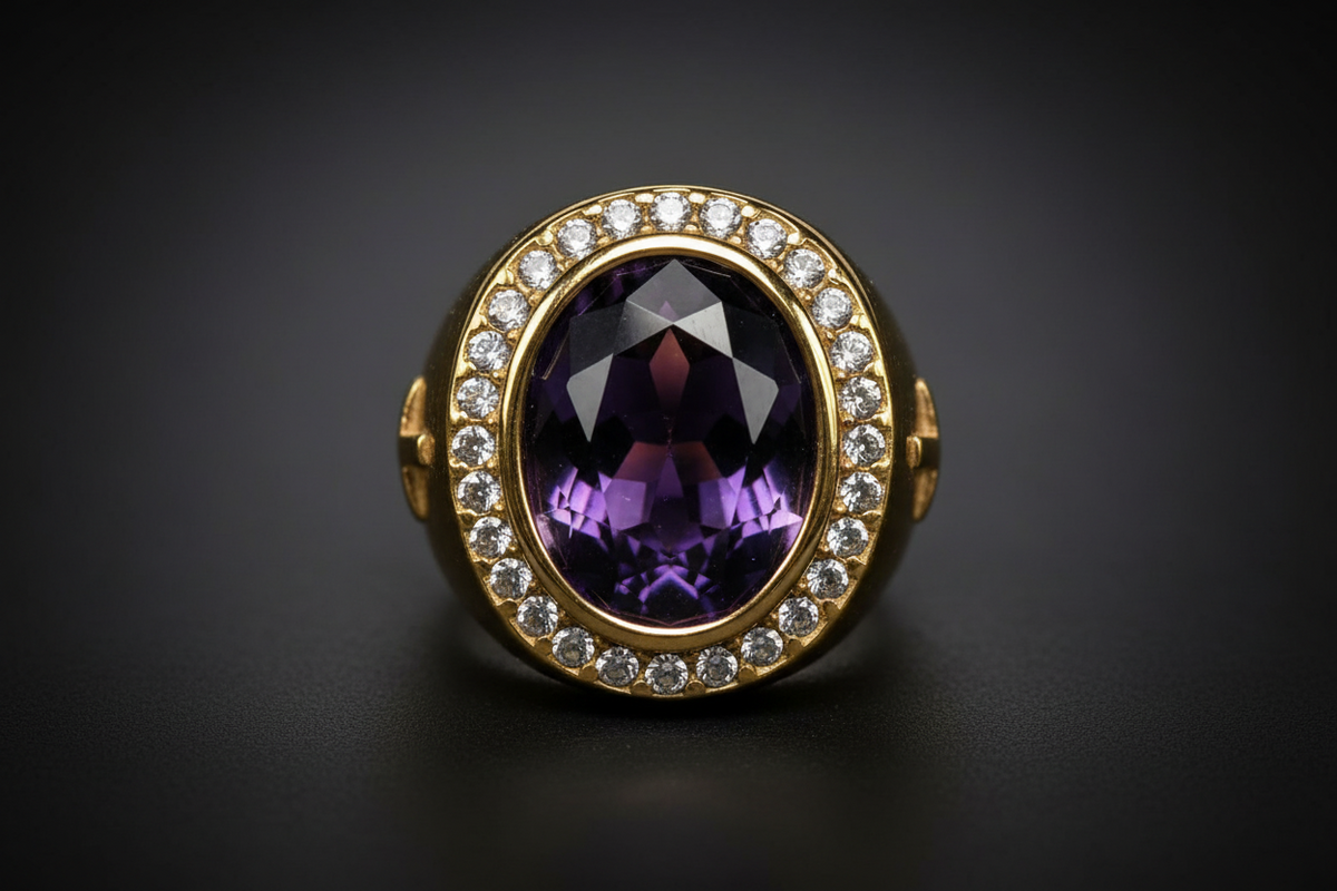 Bishop Rings Gold Purple