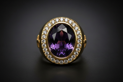 Bishop Rings Gold Purple