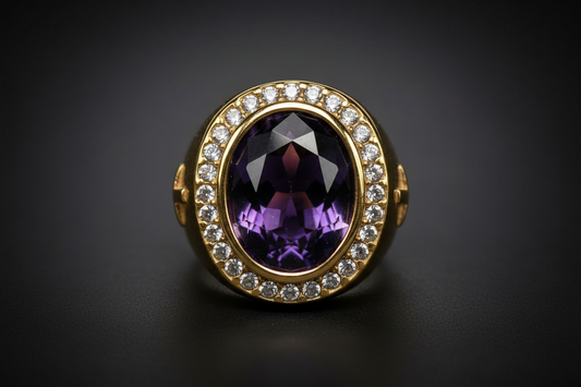 Bishop Rings Gold Purple