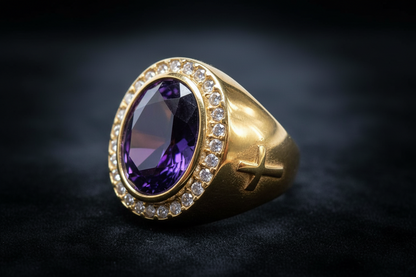 Bishop Rings Gold Purple
