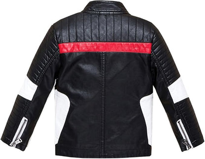 Boys PU Leather Jacket Unisex Kids