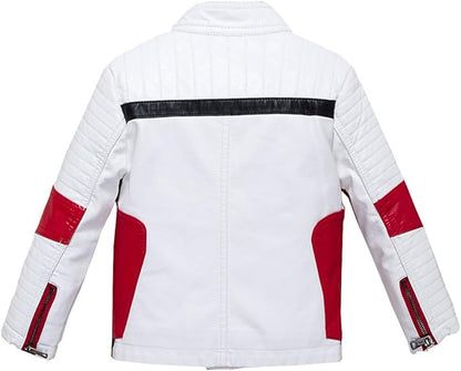 Boys PU Leather Jacket Unisex Kids