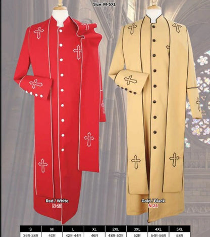 Clergy robe Men's Cassock Pastor Robe With Matching Stole