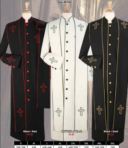 Clergy robe Men's Cassock Pastor Robe With Matching Stole
