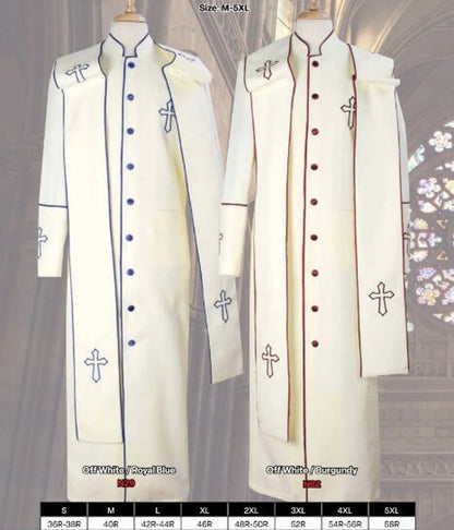 Clergy robe Men's Cassock Pastor Robe With Matching Stole