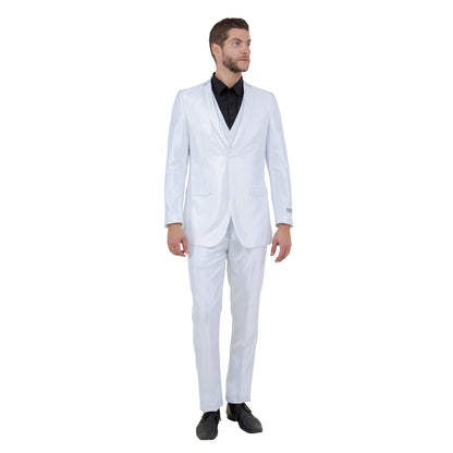 Dk. Taupe Men's Sharskin Slim-Fit 3-Piece Suit