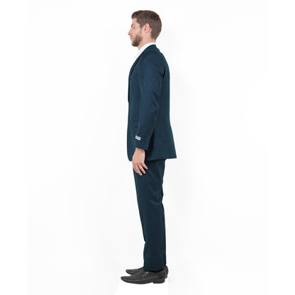Mid. Navy Solid 2-PC Slim Fit Performance Stretch Suits