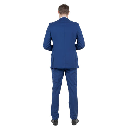 Indigo Men's Hybrid-Fit 3pc Paisley Suit w/ Wide Black Shawl Collar