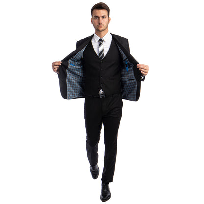 Men's Skinny-Fit Solid 3pc Suit