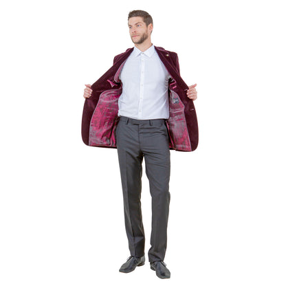 Men's Modern Fit Velvet Blazer Only