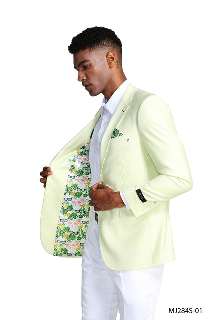 Solid Linen Look Notch Lapel Blazer Jacket