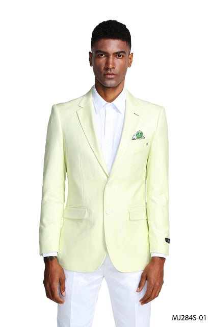 Solid Linen Look Notch Lapel Blazer Jacket