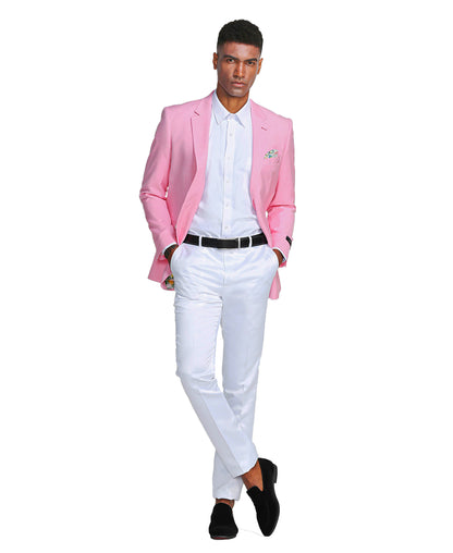 Solid Linen Look Notch Lapel Blazer Jacket