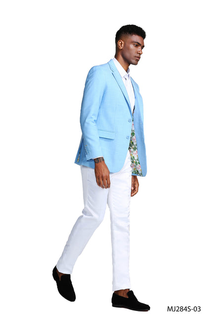 Solid Linen Look Notch Lapel Blazer Jacket