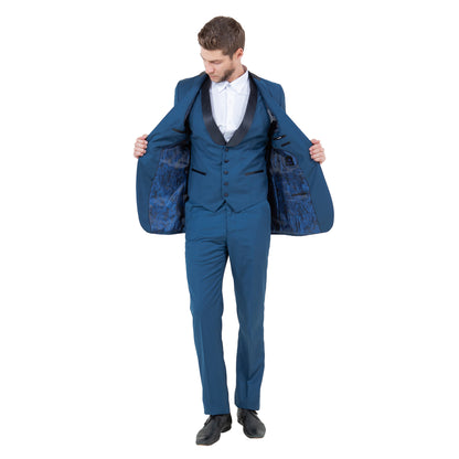 Men's 3pc Tuxedo w/ Satin Shawl Collar & Expandable Clip Pants