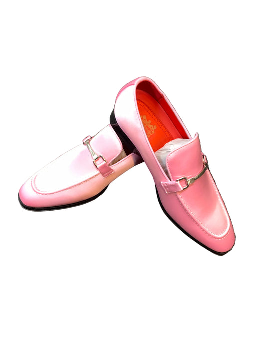 Pink Satin Slip on Prom Tuxedo Wedding Men Dress Shoes 7018