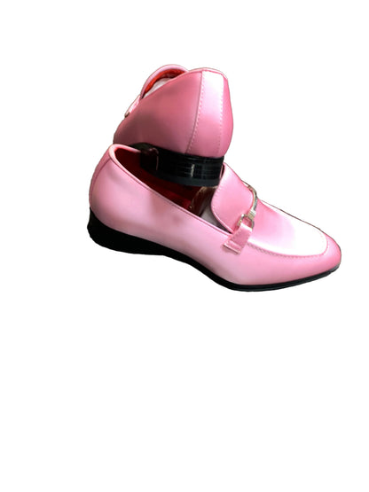Pink Satin Slip on Prom Tuxedo Wedding Men Dress Shoes 7018