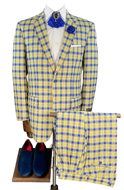 Menz Business 2 button Suits Plaids Big & Tall