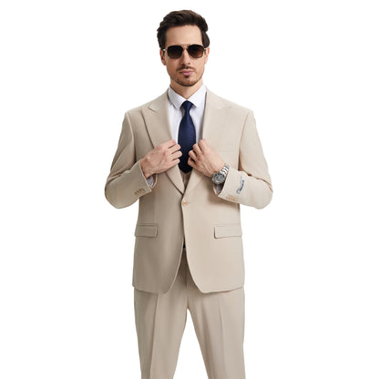 Men's Stacy Adams Hybrid-Fit 3pc Suit Set, Jacket Vest and Pants