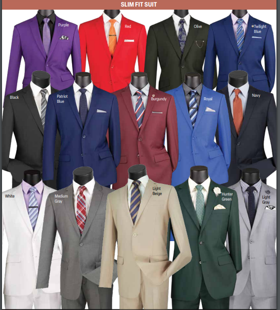 Vinci Slim Fit SC900-12 2 pc Suit