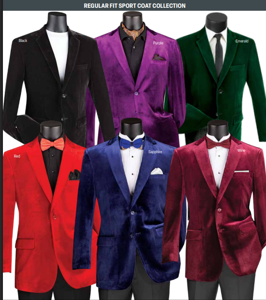 Mens Velvet Blazer Jacket Holiday Sport Coat Vinci B-27