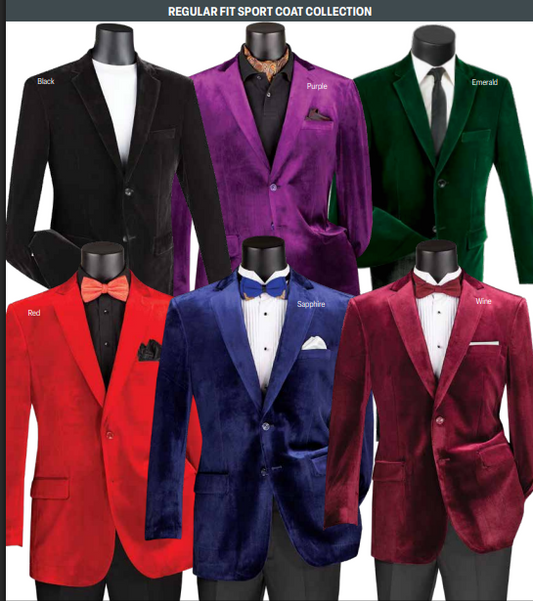 Mens Velvet Blazer Jacket Holiday Sport Coat Vinci B-27