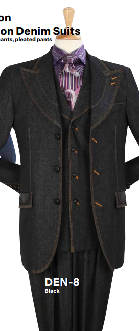 Jean Demin Suit with Vest for Men DEN-7 DEN-8