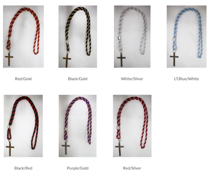 Clergy Uniform Rope Cord and Cross Necklace