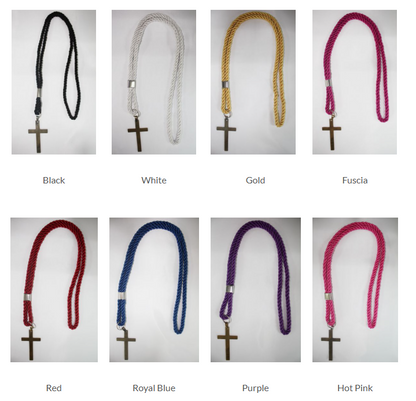 Clergy Uniform Rope Cord and Cross Necklace