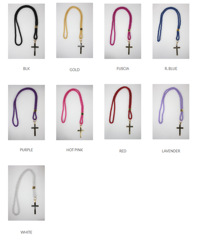 Clergy Uniform Rope Cord and Cross Necklace