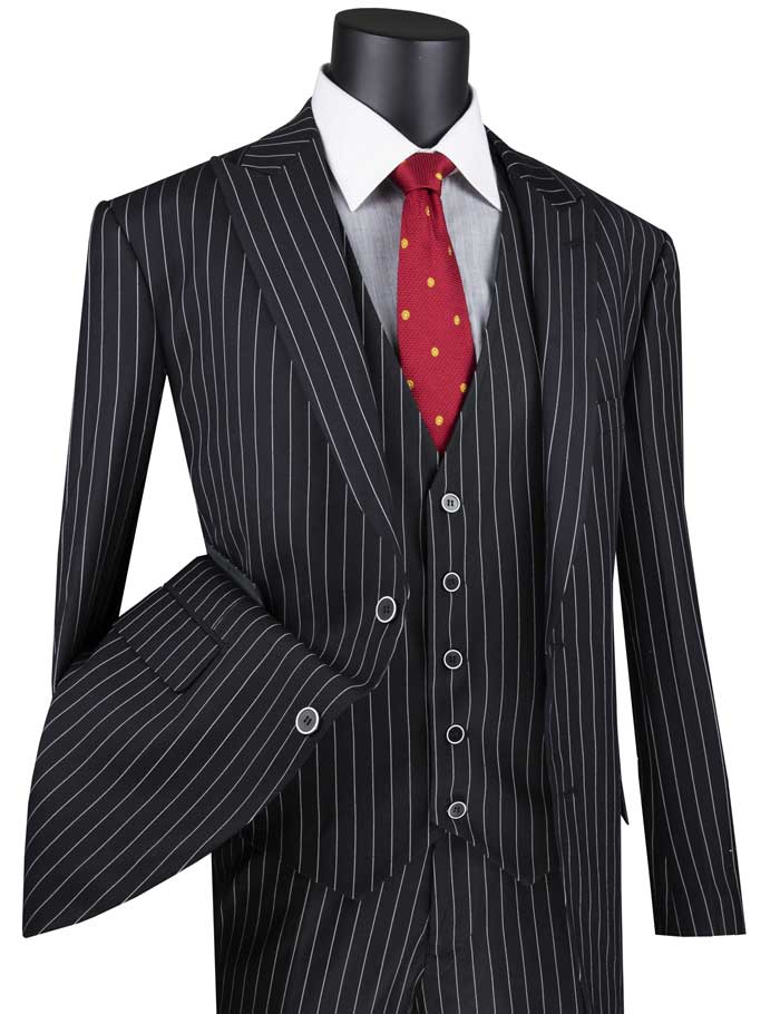 Vinci Executive 3pcs Suit V2RS-9 Pin Stripe