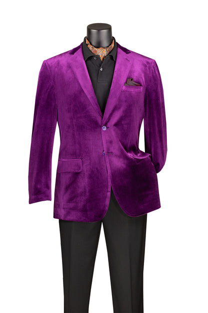 Mens Velvet Blazer Jacket Holiday Sport Coat Vinci B-27