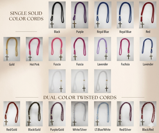 Clergy Uniform Rope Cord and Cross Necklace