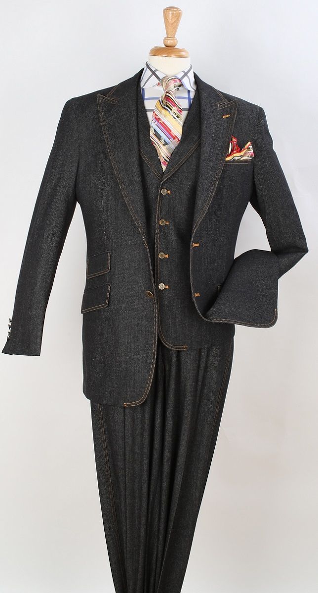 Jean Demin Suit with Vest for Men DEN-1