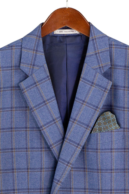 Vinci F-MV2W4 3Pc Plaid Check Suit with Vest Modern Fit