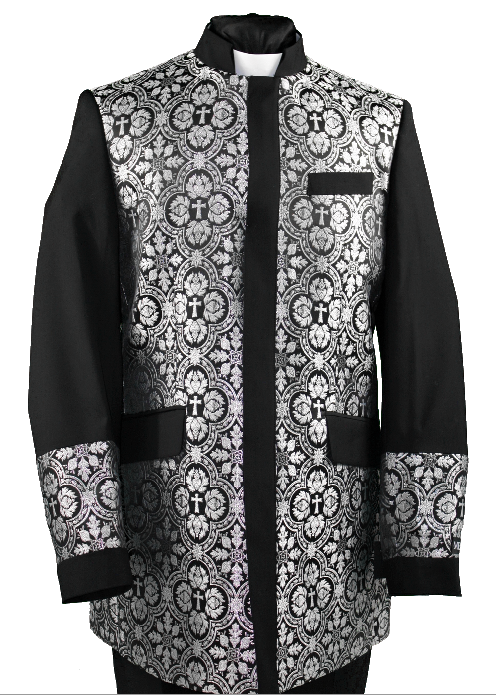 clergy jacket black silver.png