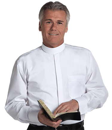 Roman collar shirt clergy shirt white.pn