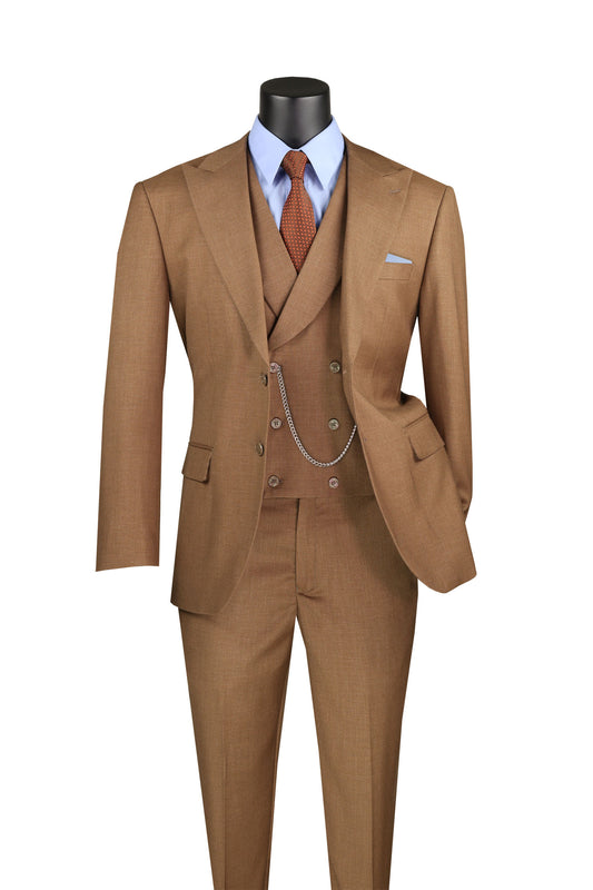 Vinci Solid 3Pc Suit with Vest MV2K-2