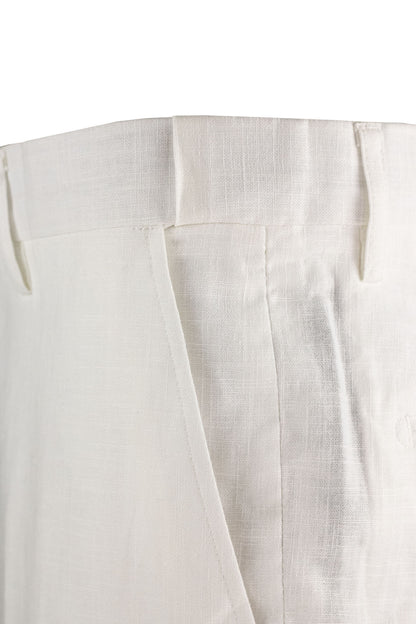 LINEN PANTS WITH FLEX WAIST MODERN FIT OMLC-1