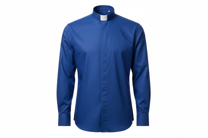 Royal blue Clergy Tab collar men shirt