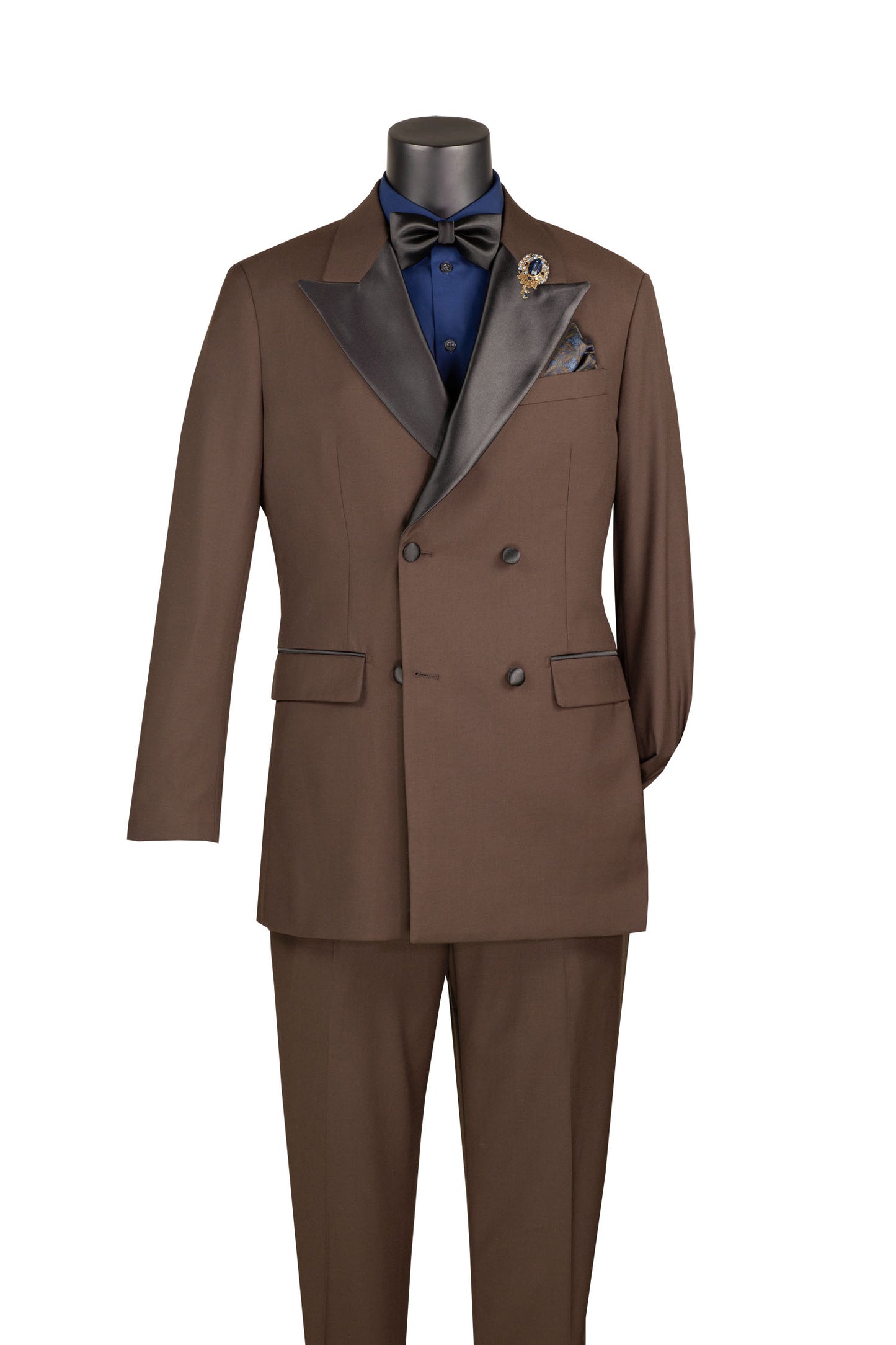 Vinci Tuxedo Tux Double Breasted Suit with Free Bow Tie TBD-900