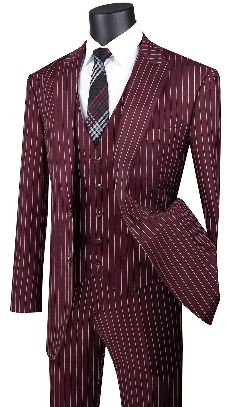 Vinci Executive 3pcs Suit V2RS-9 Pin Stripe